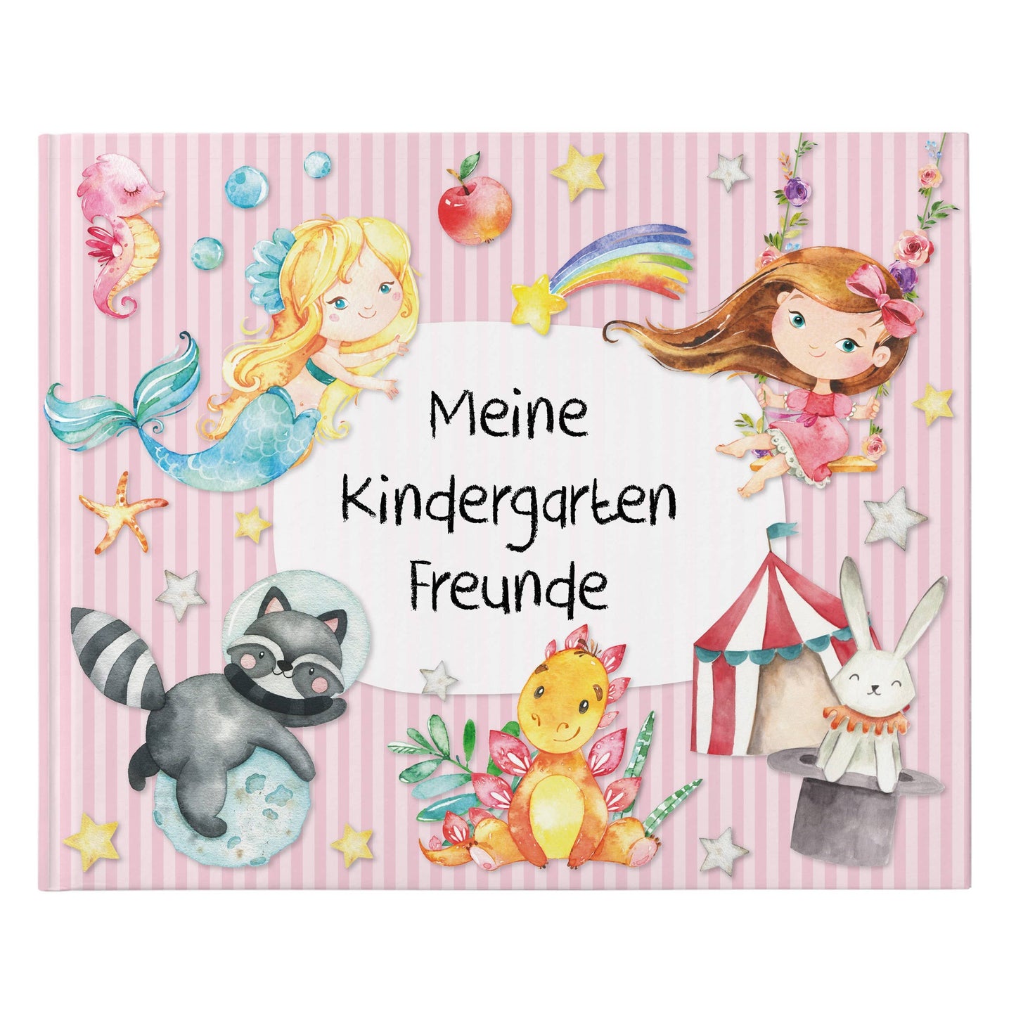 Papierdrachen - Freundebuch - - Design 3 - rosa Cover