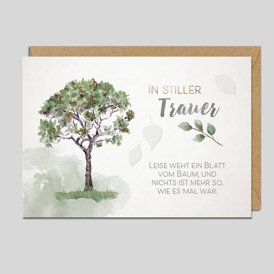 Michel-Verlag GmbH - Trauerkarte "In stiller Trauer - Leise weht ein Blatt..."