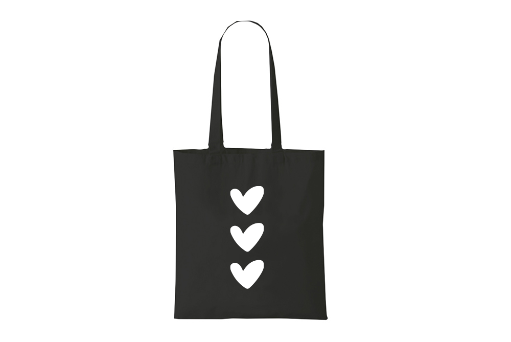 NynkeOntwerpt - Baumwolltasche | 3 Herzen | Valentinstag