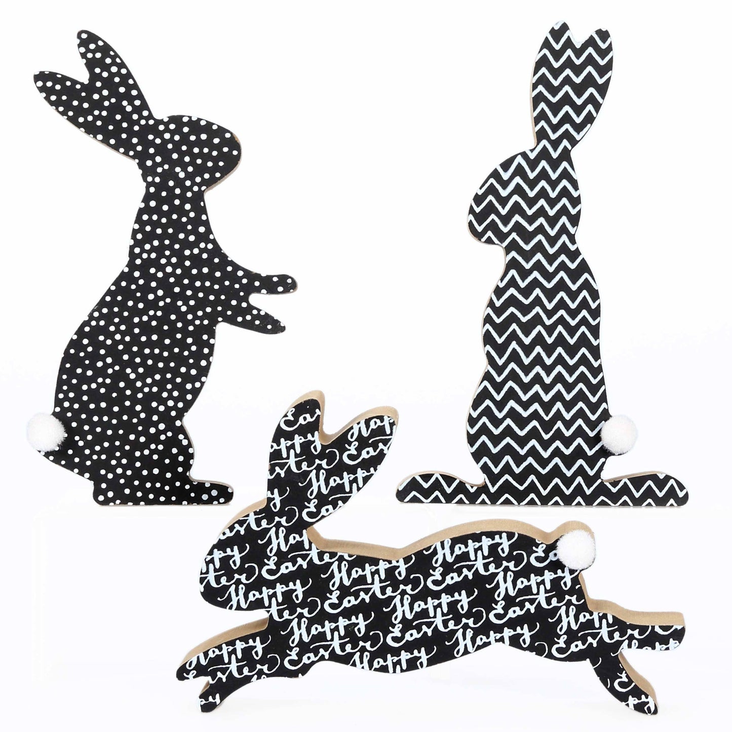 Ostern Holzaufsteller Hasen Puschelschwanz