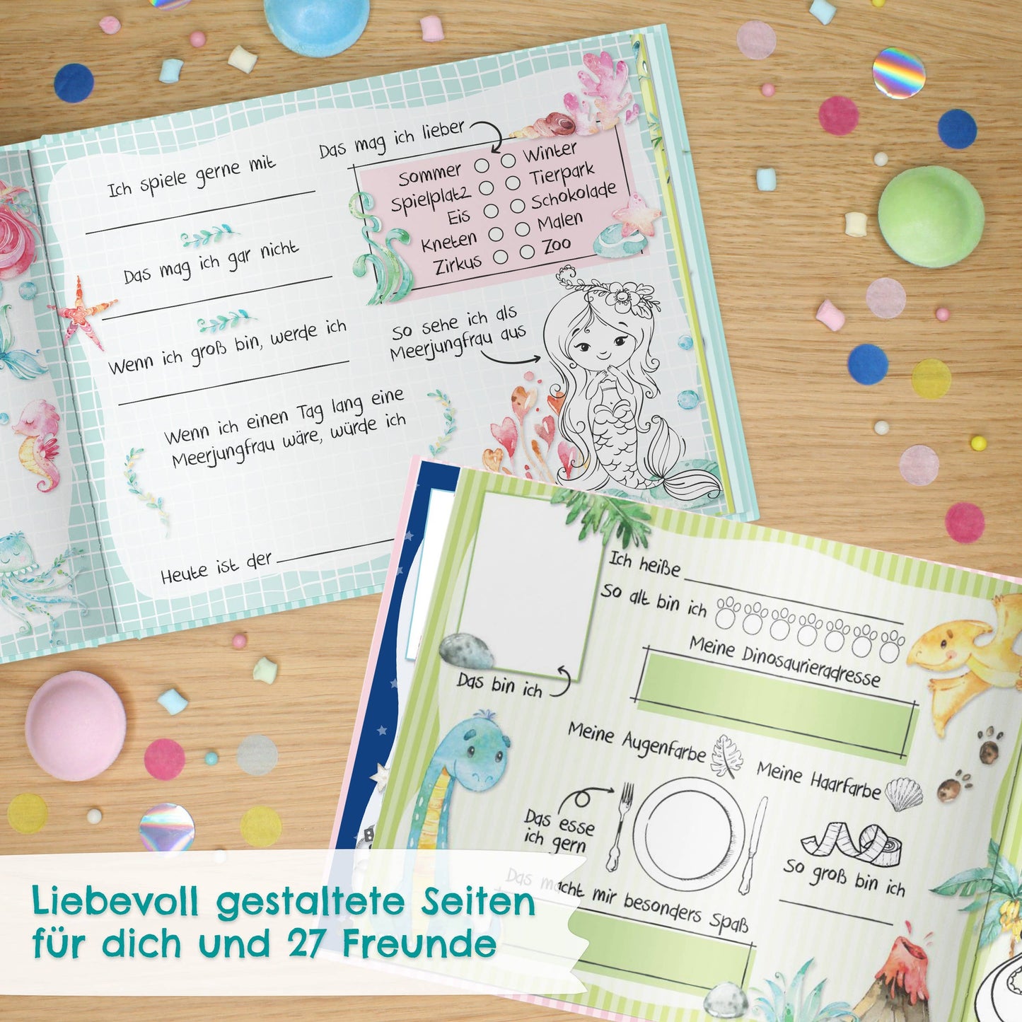 Papierdrachen - Freundebuch - - Design 4 - blaues Cover