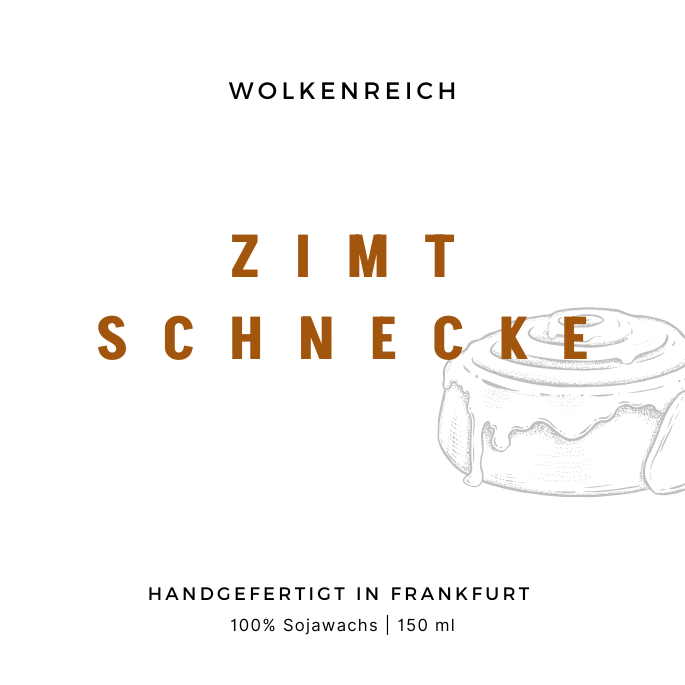 Wolkenreich - Der Duft von Zimtschnecken | Duftkerze, Sojawachs