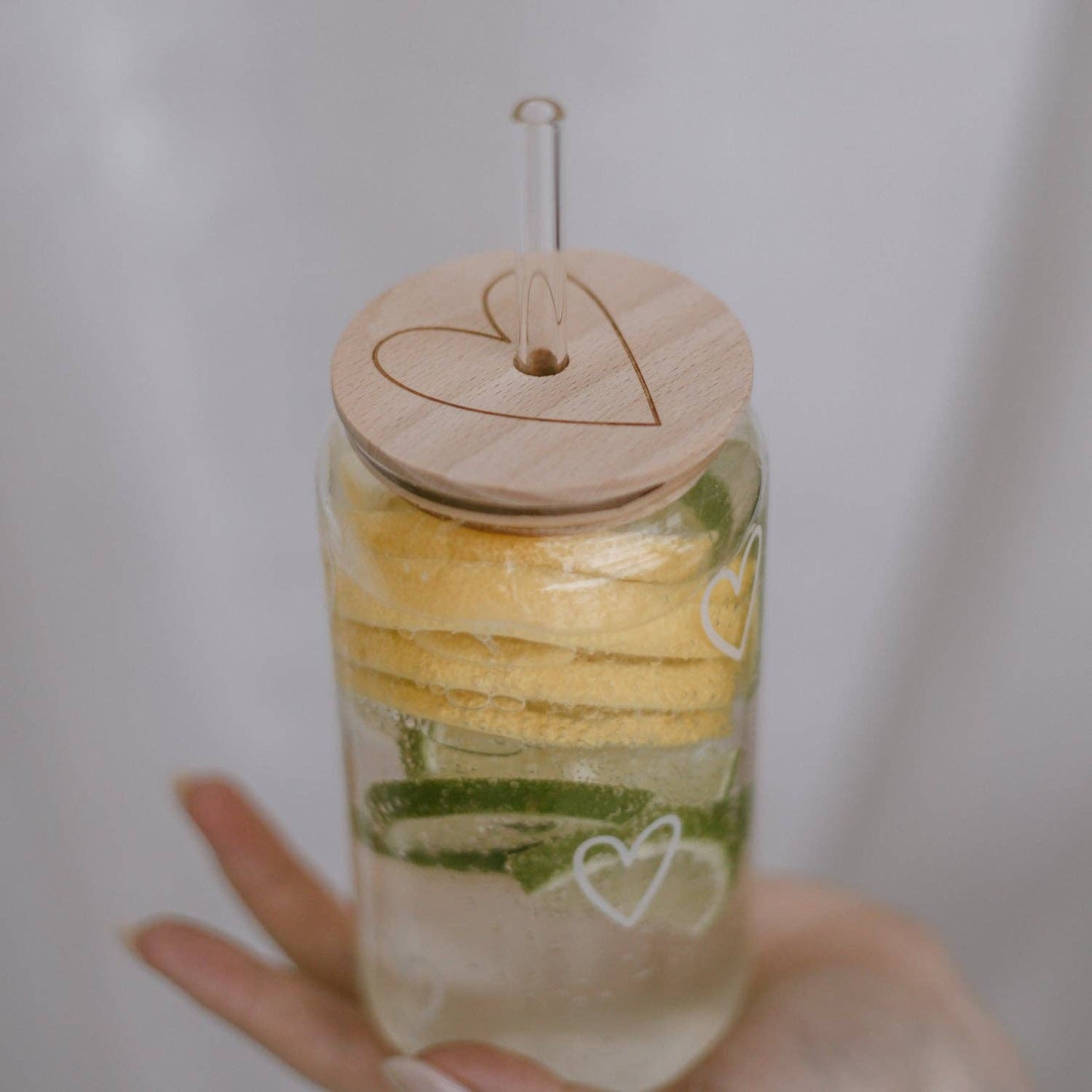 Eulenschnitt - Deckel Herz für Hohes Trinkglas (VE = 6 Stk) RAW