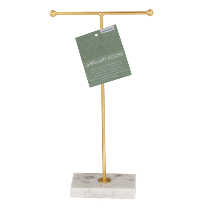 Out of the blue KG - Goldfarbener Schmuckhalter aus Metall, T-Bar, mit