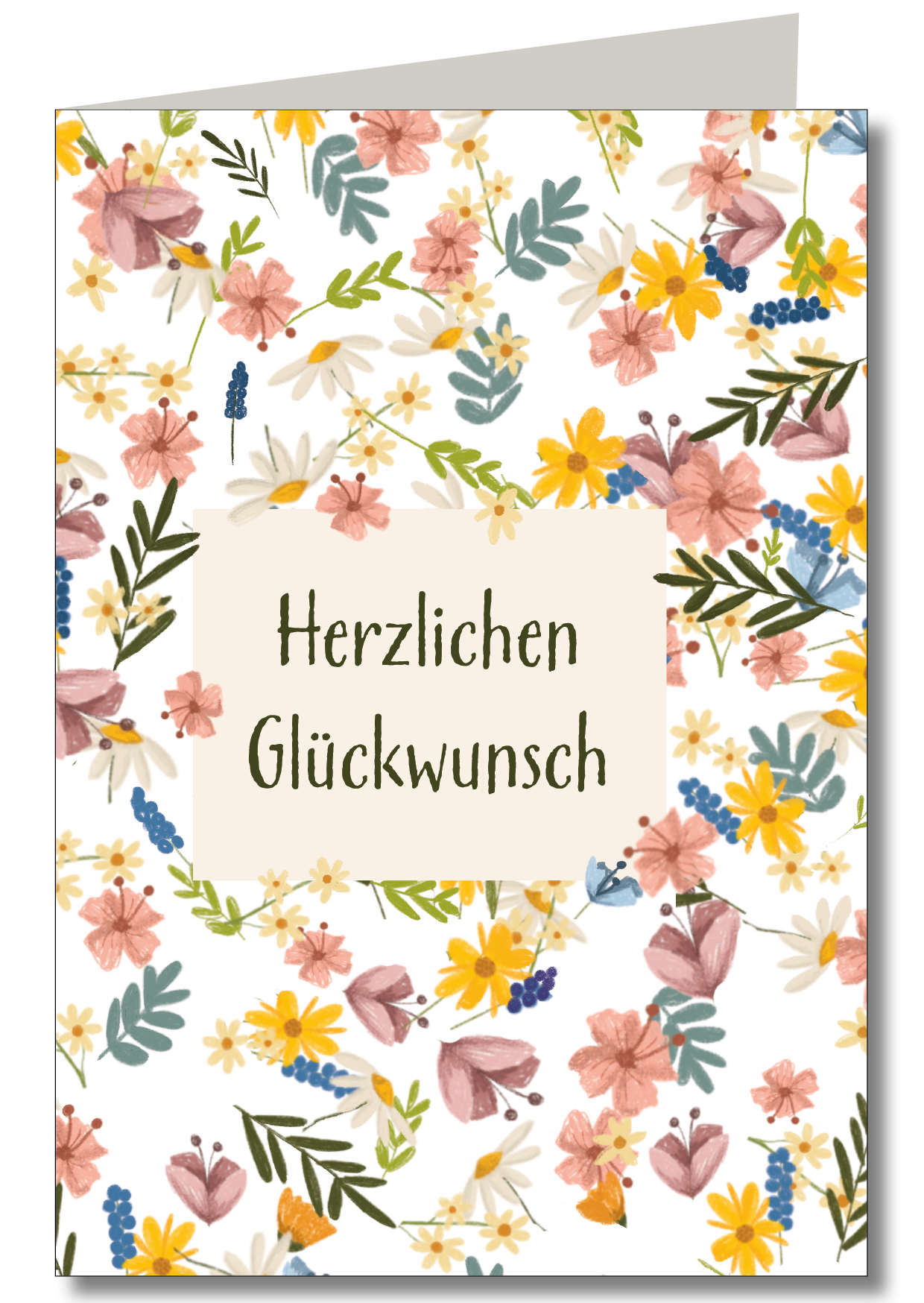 KEITCARDS - Wildblumen Herzlichen Glückwunsch Klapp