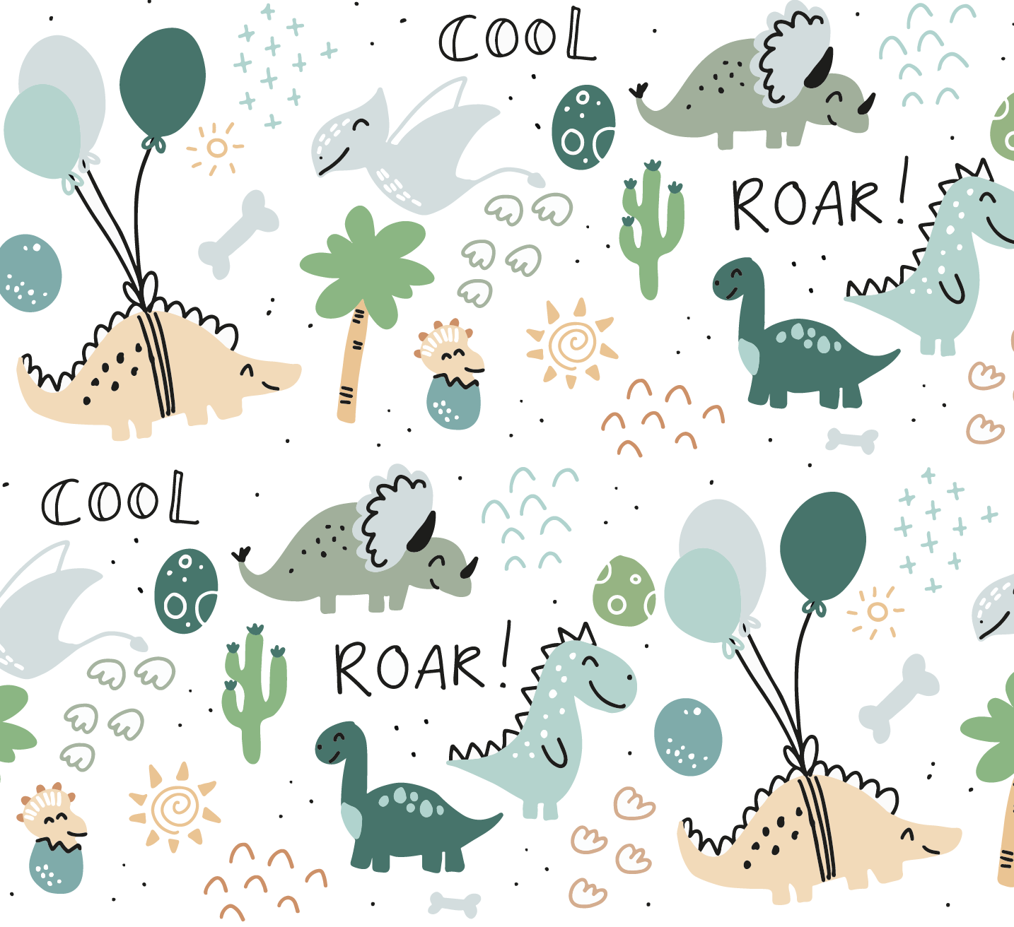 NynkeOntwerpt - Geschenkpapier | Dinos | Benutzerdefinierte Abbildung