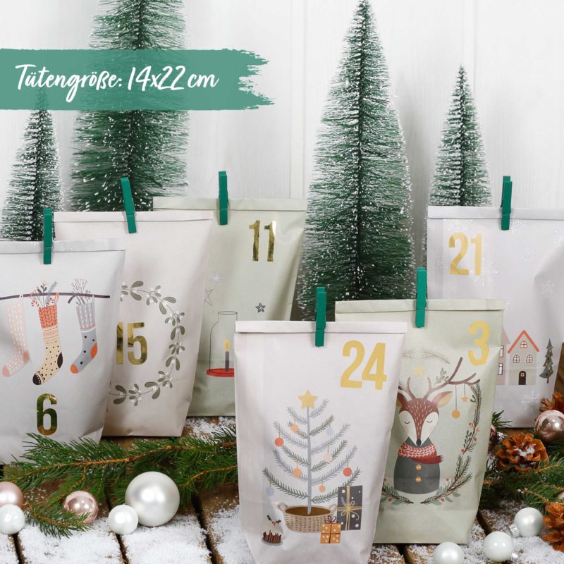 Adventskalendertüten zum befüllen "Hygge"
