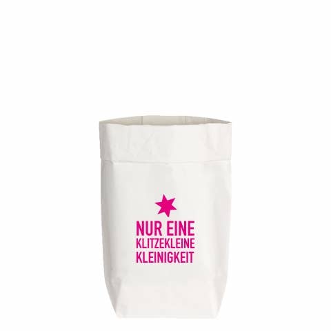 PaperBags Small weiss, NUR EINE KLITZEKLEINE KLEINIGKEIT