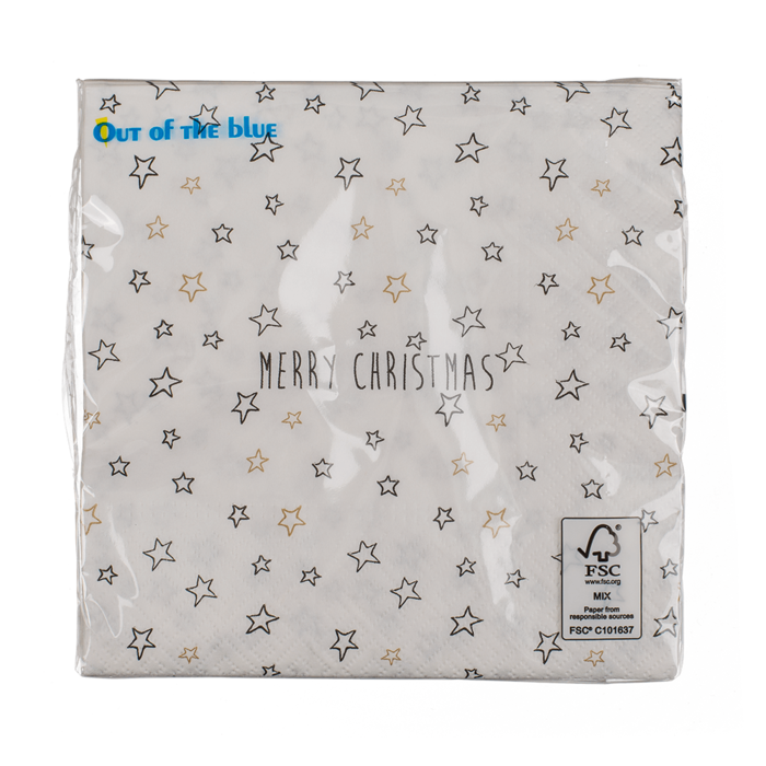 Out of the blue KG - Papierservietten, Frohe Weihnachten, mit Sternen,