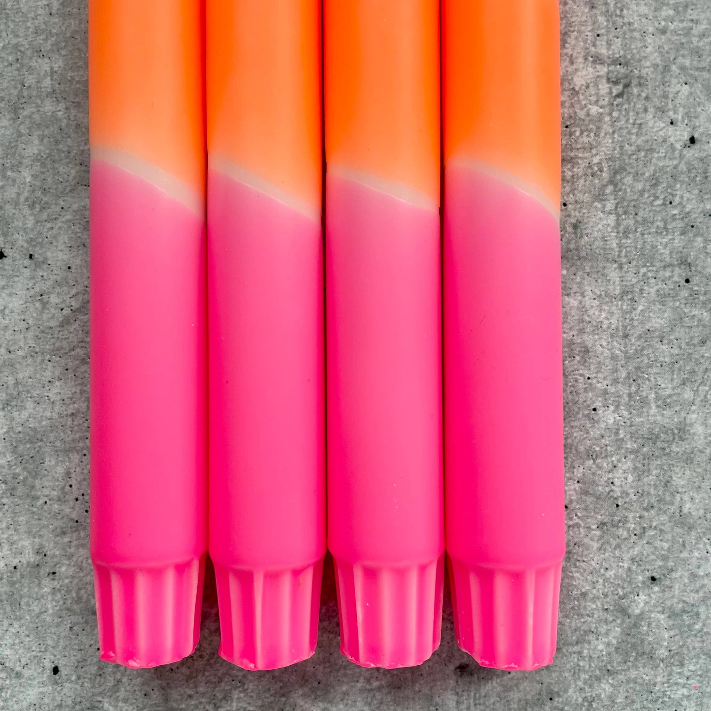 Wolkenreich - Dip Dye Kerzen | neonpink-neonorange | 4er Set