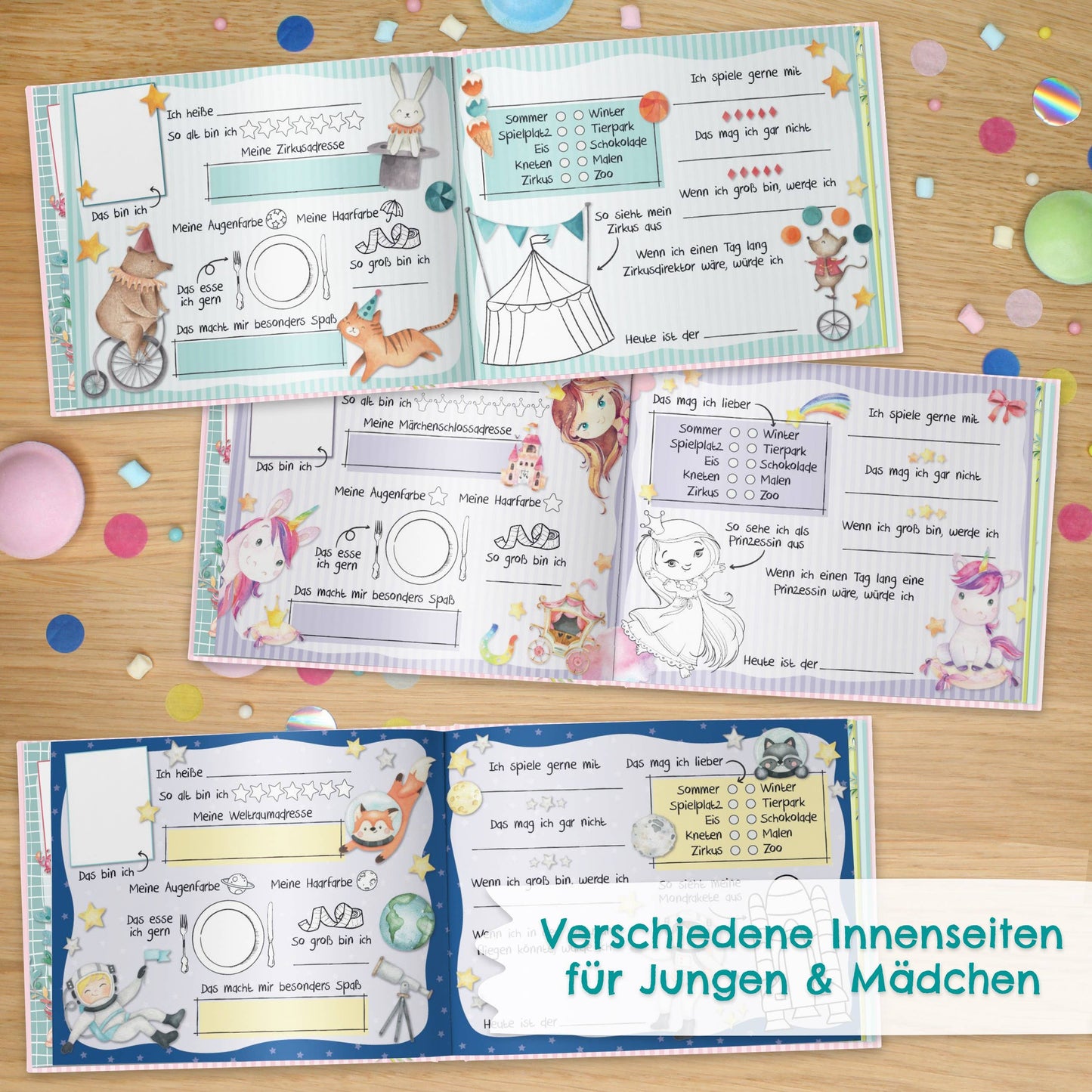 Papierdrachen - Freundebuch - - Design 3 - rosa Cover