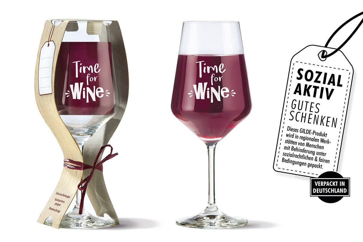Glas Weinglas "Time for Wine"
