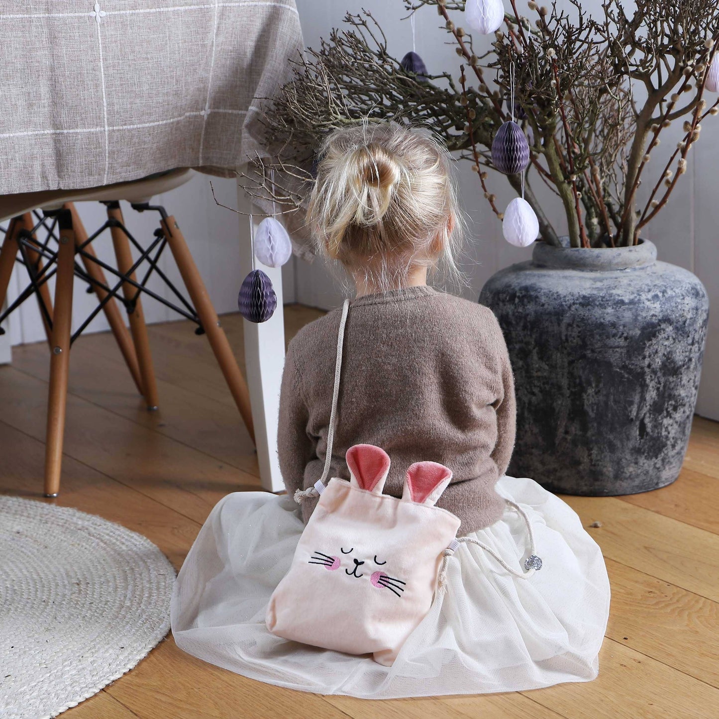 Papierdrachen - Ostern Handtasche Hase - Set 1 - rosa