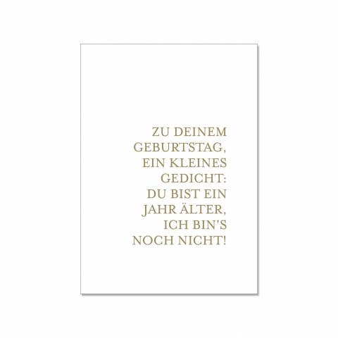 17;30 - Postkarte hoch, ZU DEINEM GEBURTSTAG, EIN KLEINES GEDICHT