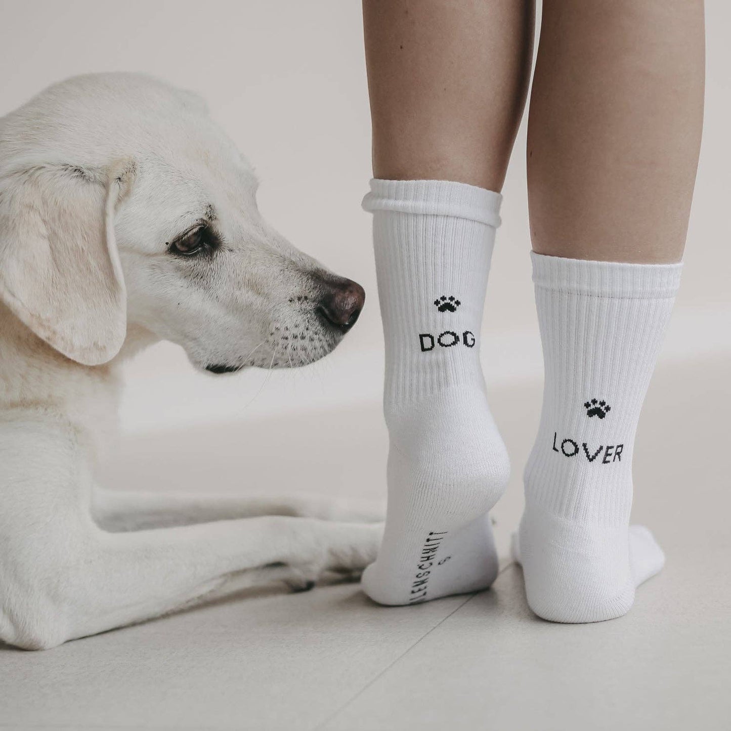 Eulenschnitt - Socken weiß Dog Lover S (VE = 5 Stk)