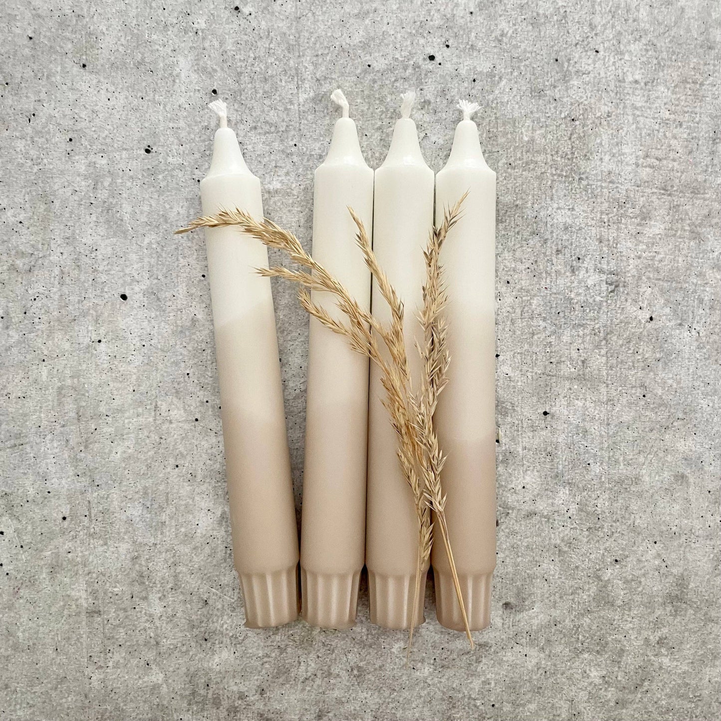 Wolkenreich - Dip Dye Kerzen | Boho beige | 4er Set