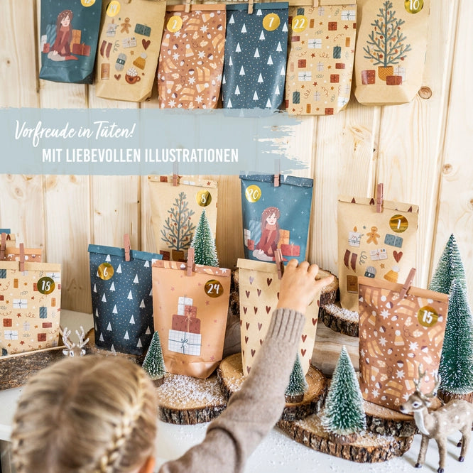 Adventskalender zum Befüllen "Petrol"