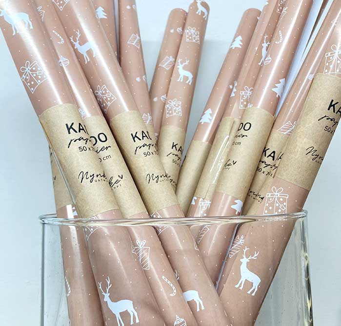 NynkeOntwerpt - Geschenkpapier | Christmas Mix | Braun