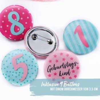 Papierdrachen - Papierdrachen Geburtstagskrone Samt mit Zahlen - Rosa