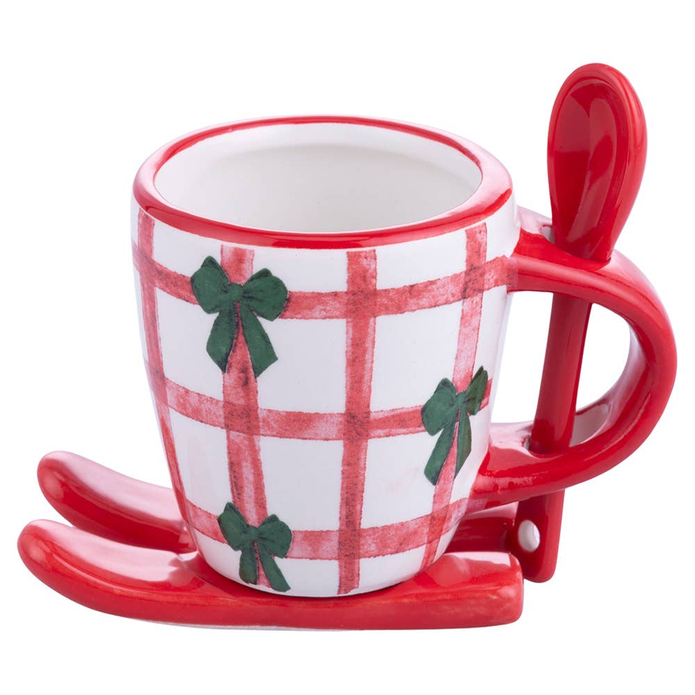 VdE Tivoli 1996 - XMAS FLOCKEN KAFFEETASSE SCHLITTEN/LÖFFEL 3 ASS