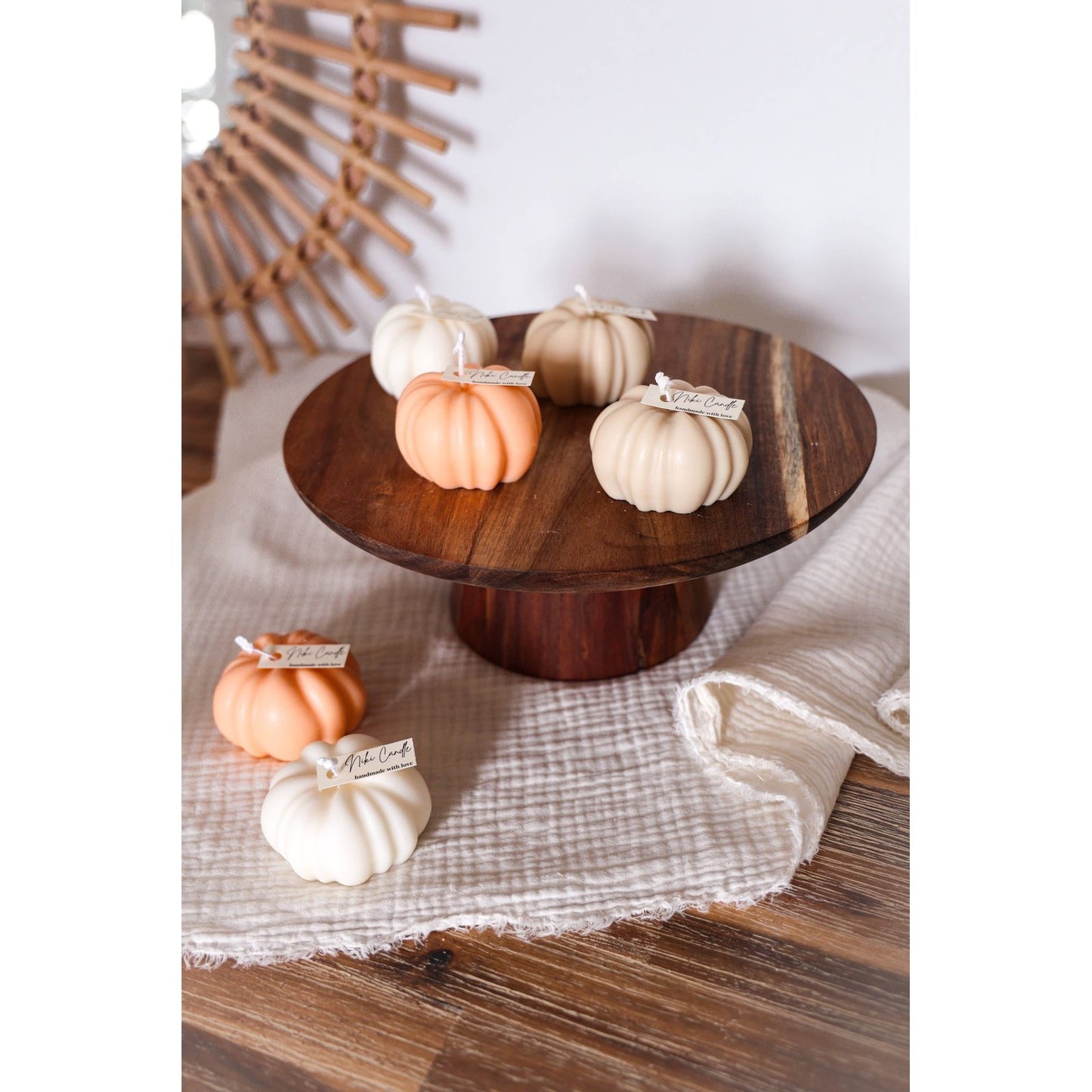 Handgemachte Kürbis Kerze