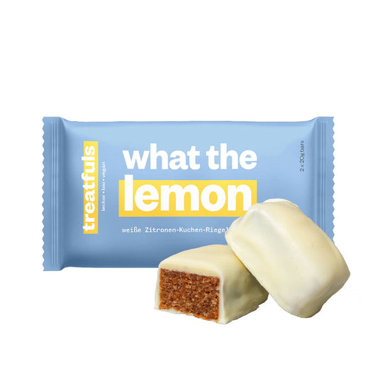 treatfuls - Weiße Schoko Zitronenkuchen Riegel bio+vegan+glutenfrei
