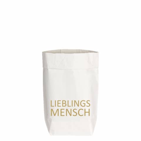 17;30 - Paperbags Small weiss, LIEBLINGS MENSCH, gold