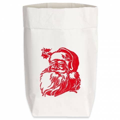 17;30 - Paperbags Small weiss, WEIHNACHTSMANN, rot