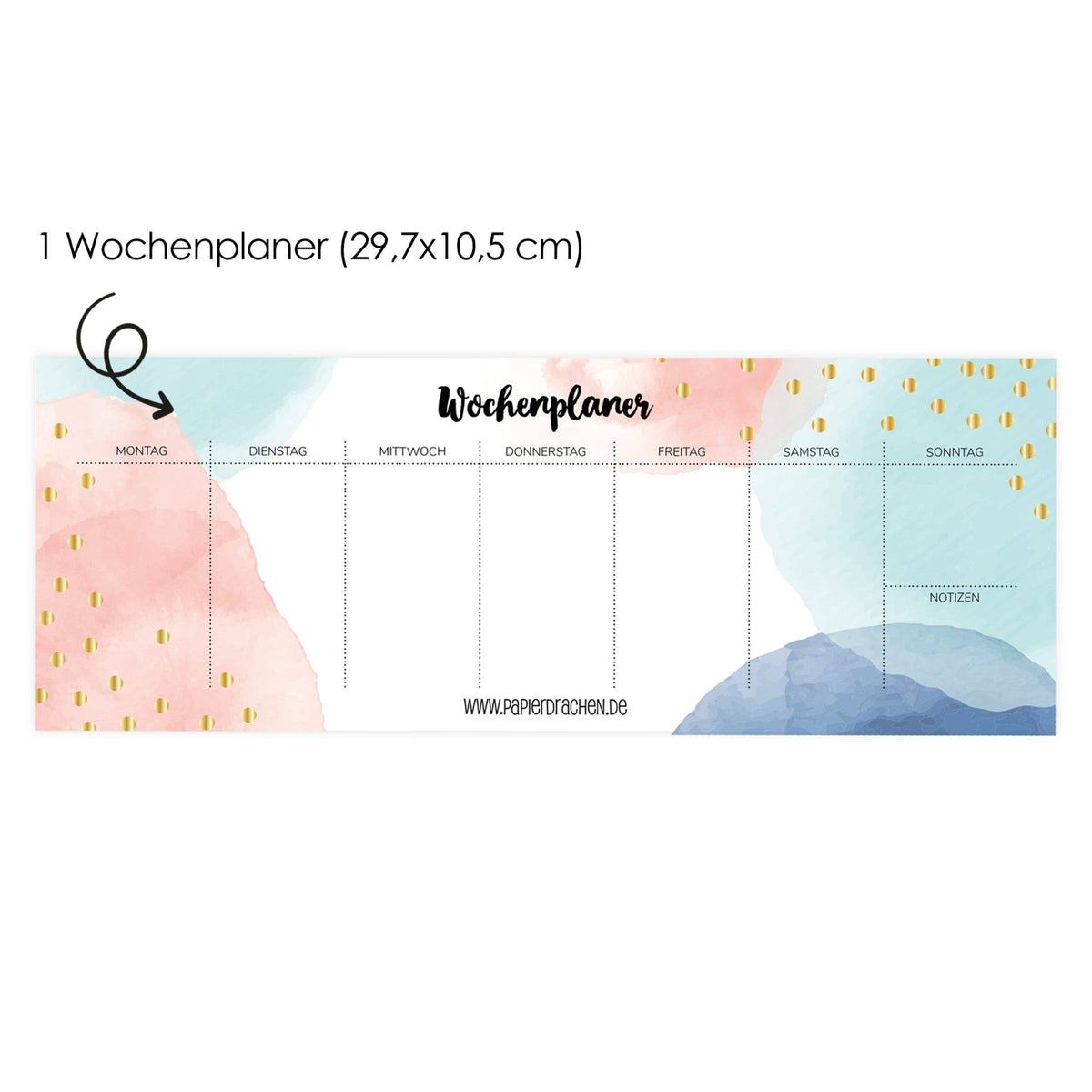 Papierdrachen - Papierdrachen Wochenplaner Set - Watercolor