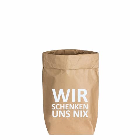 17;30 - Paperbags Small natur, WIR SCHENKEN UNS NIX, weiss