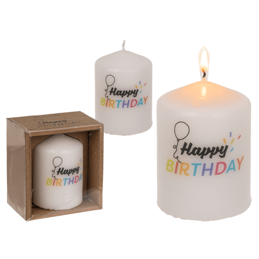 Out of the blue KG - Stumpenkerze Happy Birthday