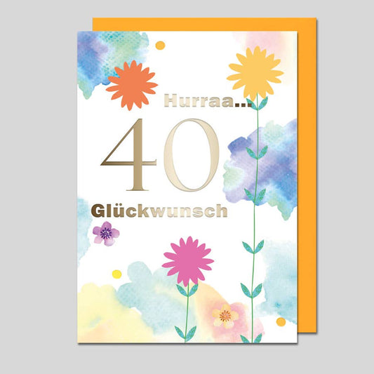Michel-Verlag GmbH - Glückwunschkarte "Hurraa.... 40 - Glückwunsch"