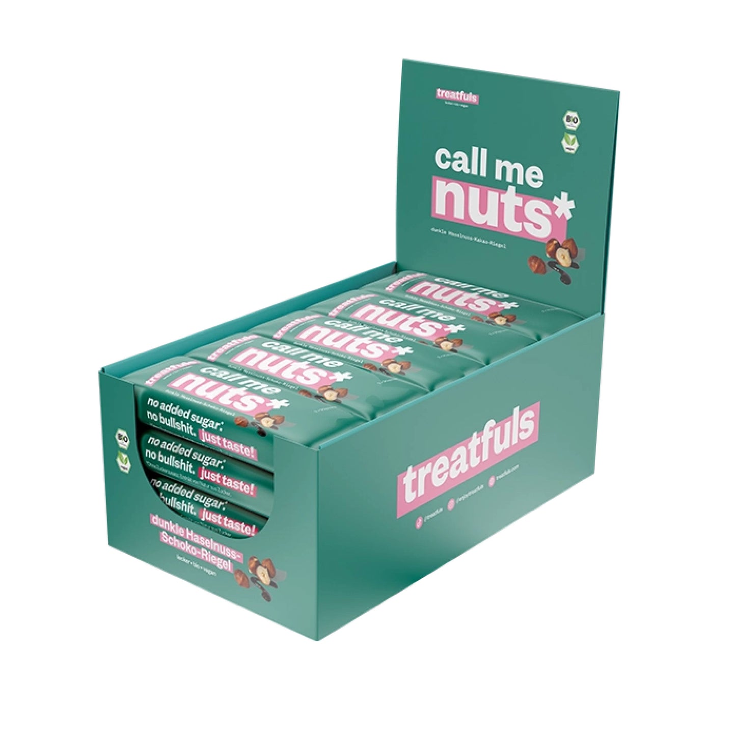 treatfuls - Dunkle Schoko-Haselnuss Riegel bio + vegan + glutenfrei