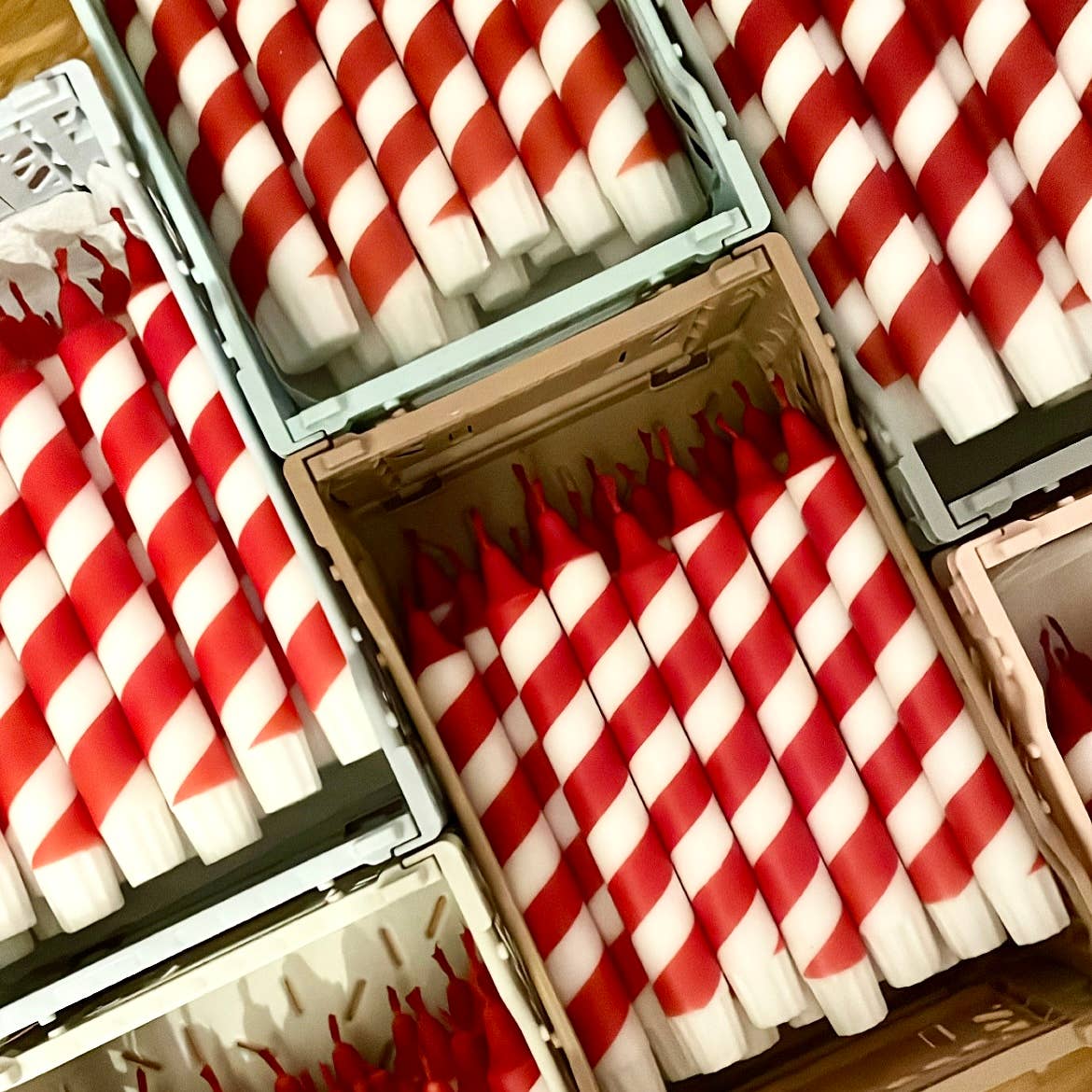 Wolkenreich - Dip Dye Kerzen Swirl | Zuckerstange Weihnachten rot | 4er VE