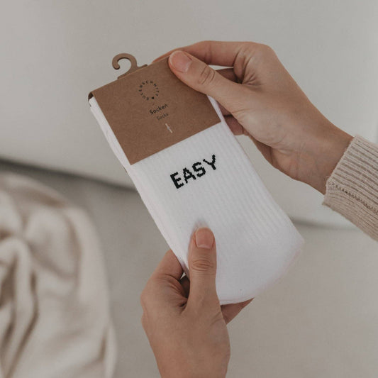 Eulenschnitt - Socken weiß Easy peasy M (VE = 5 Stk.)