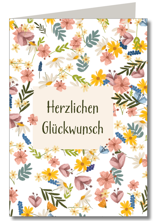 KEITCARDS - Wildblumen Herzlichen Glückwunsch Klapp