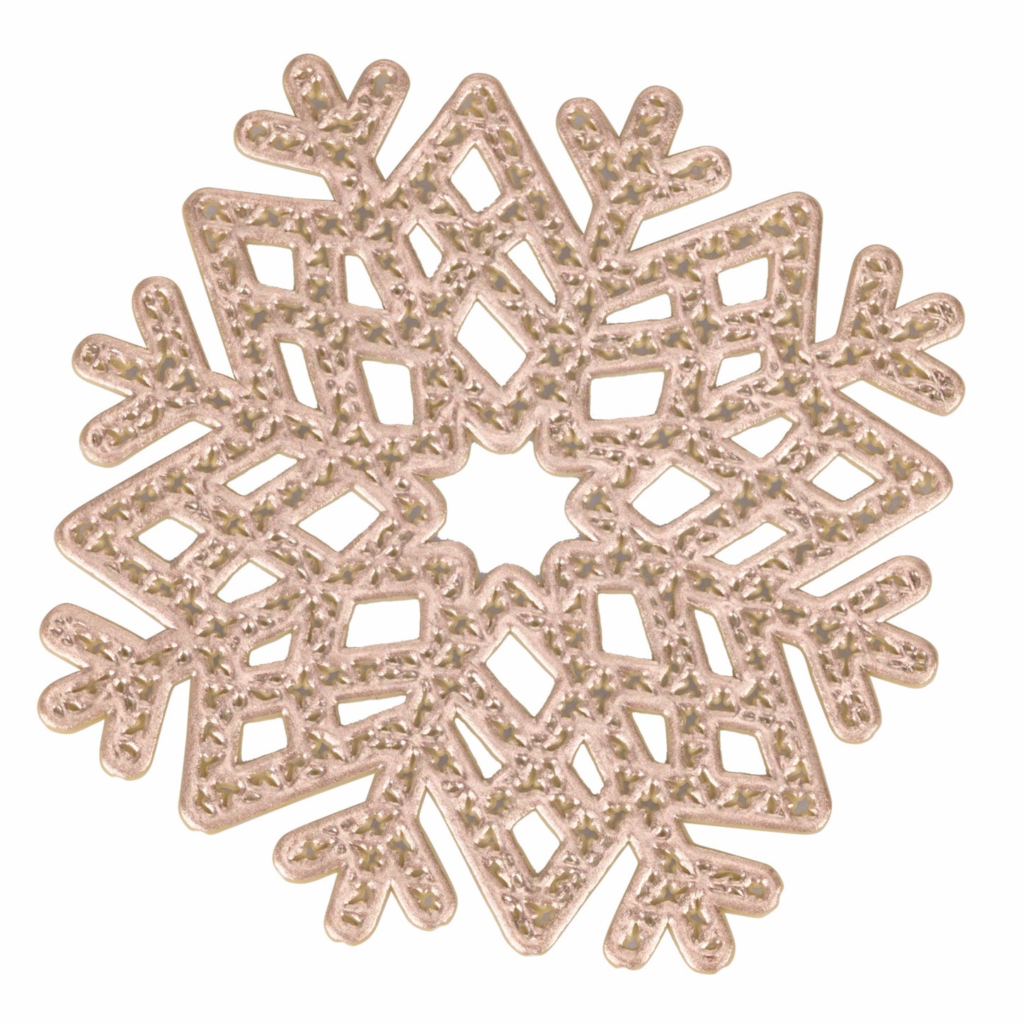 VdE Tivoli 1996 - Set mit 6 goldenen Untersetzern in Schneeflocken-Optik Ø10cm, Gold