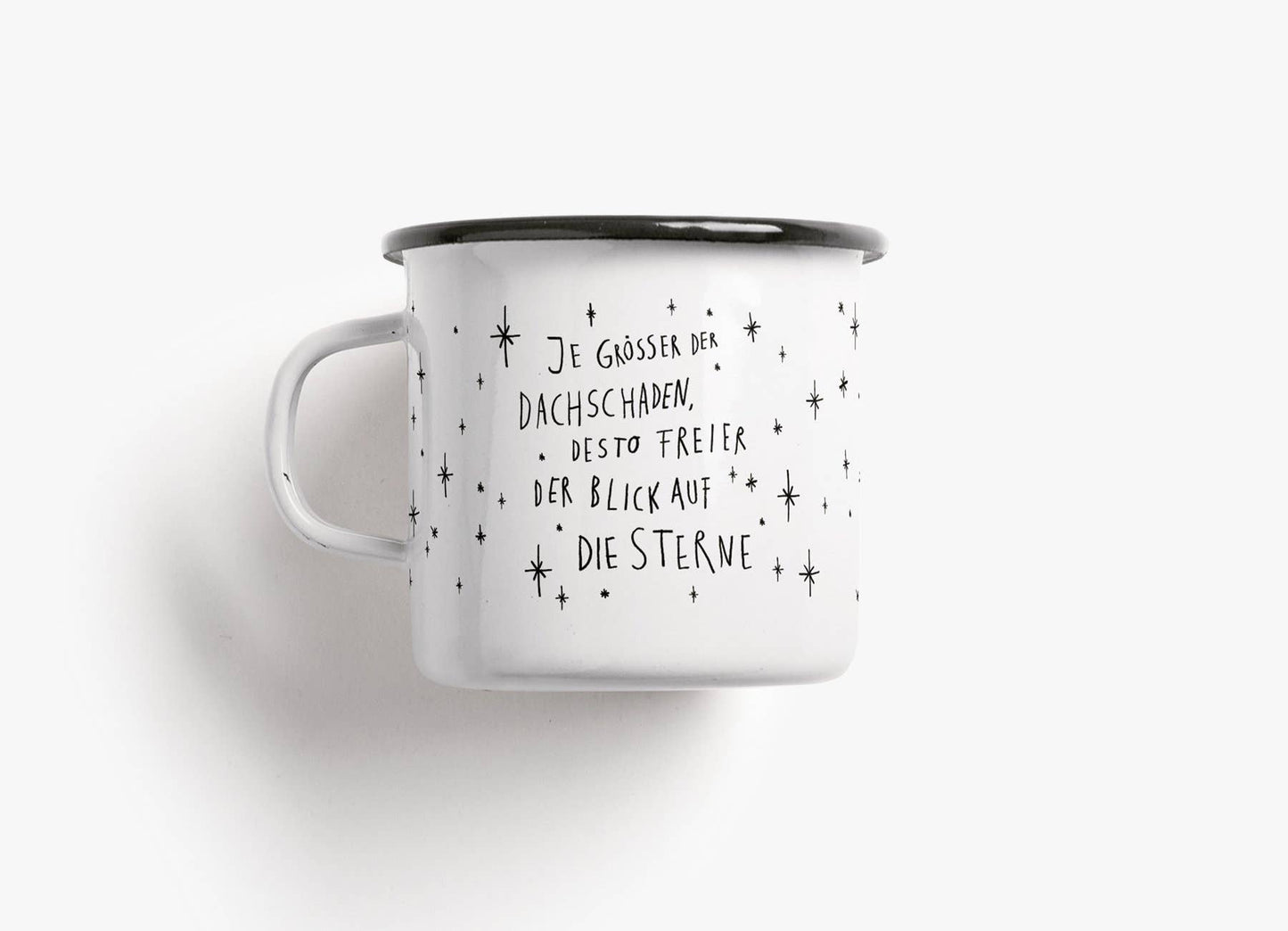 typealive - Tasse aus Emaille / Dachschaden
