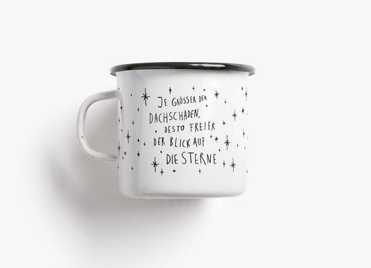 typealive - Tasse aus Emaille / Dachschaden