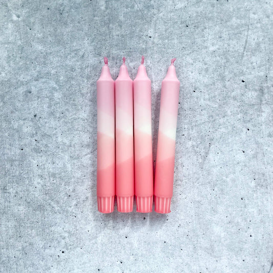 Wolkenreich - Dip Dye Kerzen | Boho dunkles peach-rosa | 4er Set