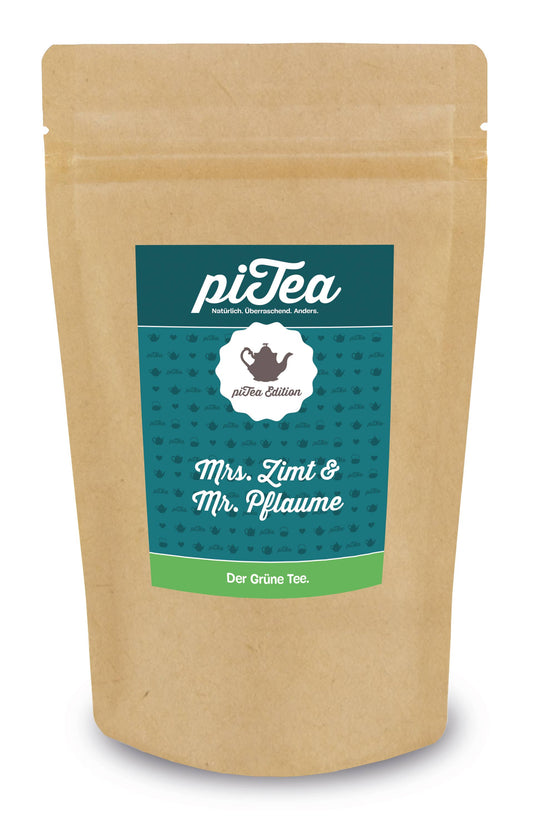 piTea - Die Teestation in der Dose - Mr. Zimt & Mrs. Pflaume, Grüner Tee, Refill