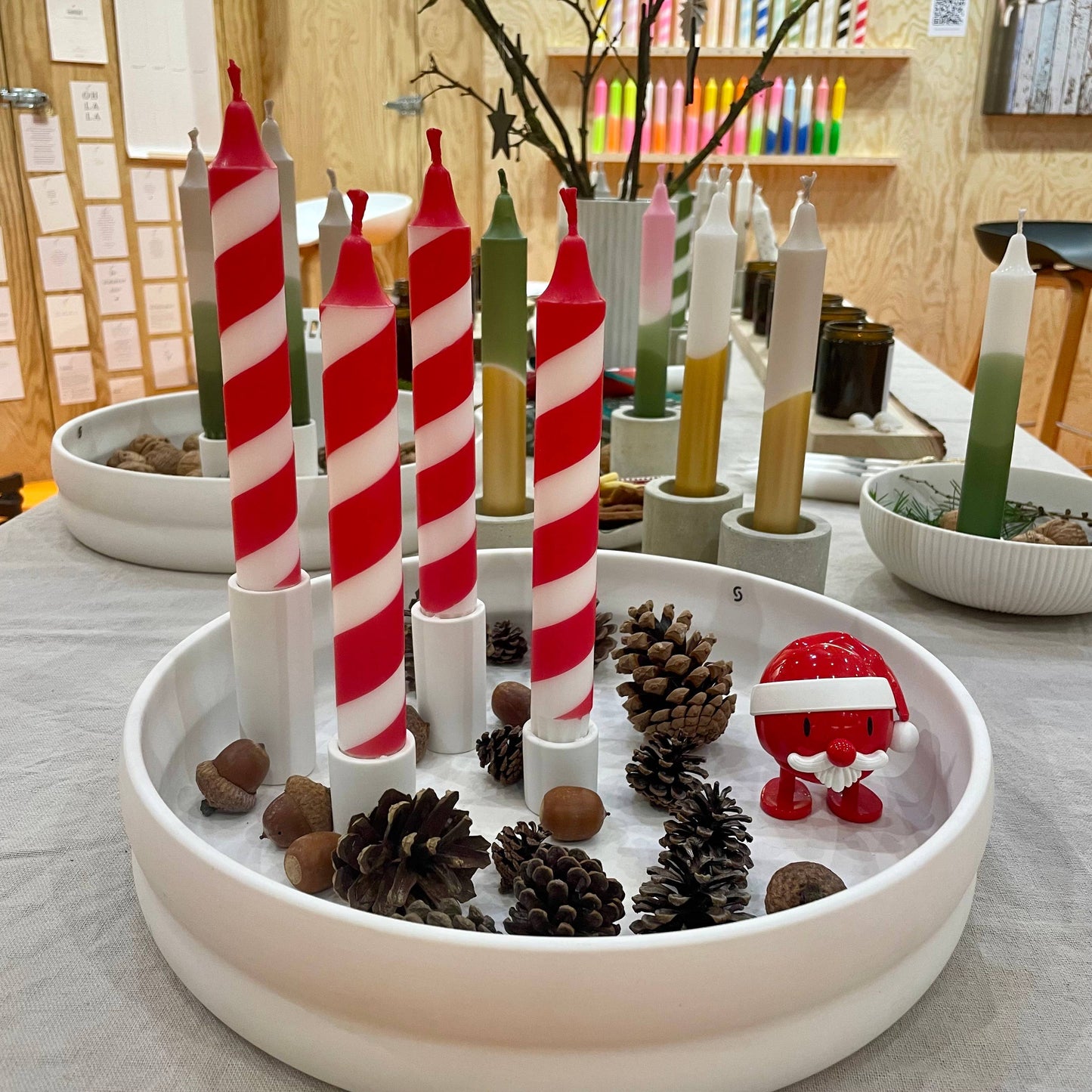 Wolkenreich - Dip Dye Kerzen Swirl | Zuckerstange Weihnachten rot | 4er VE