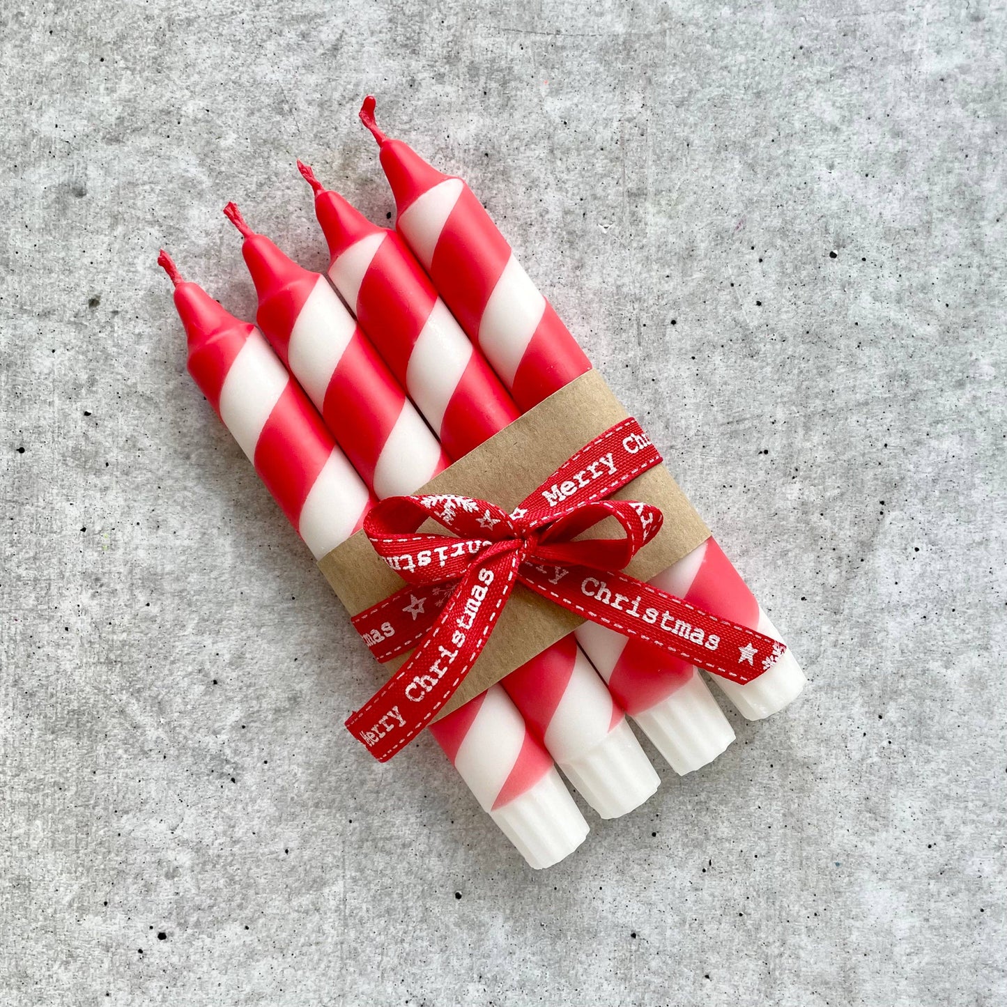 Wolkenreich - Dip Dye Kerzen Swirl | Zuckerstange Weihnachten rot | 4er VE