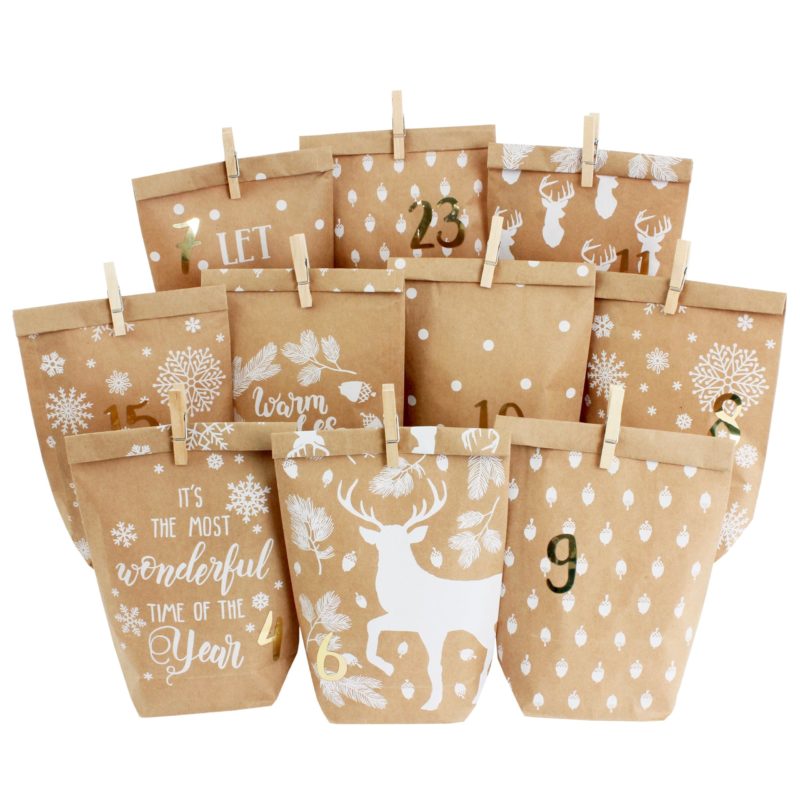 Adventskalender Tüten zum Befüllen "Cozy Winter"