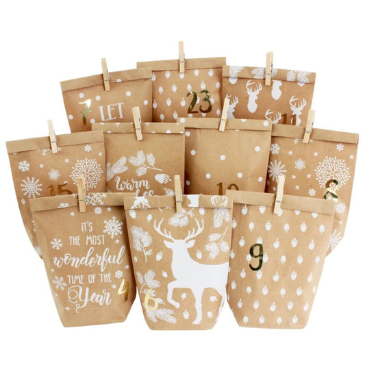 Adventskalender Tüten zum Befüllen "Cozy Winter"