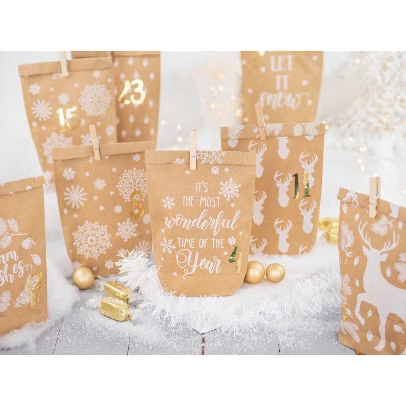 Adventskalender Tüten zum Befüllen "Cozy Winter"