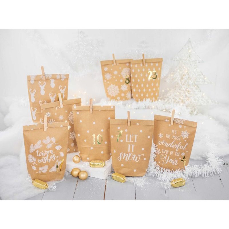 Adventskalender Tüten zum Befüllen "Cozy Winter"
