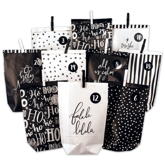 Adventskalender Tüten zum selberbasteln "black&white"