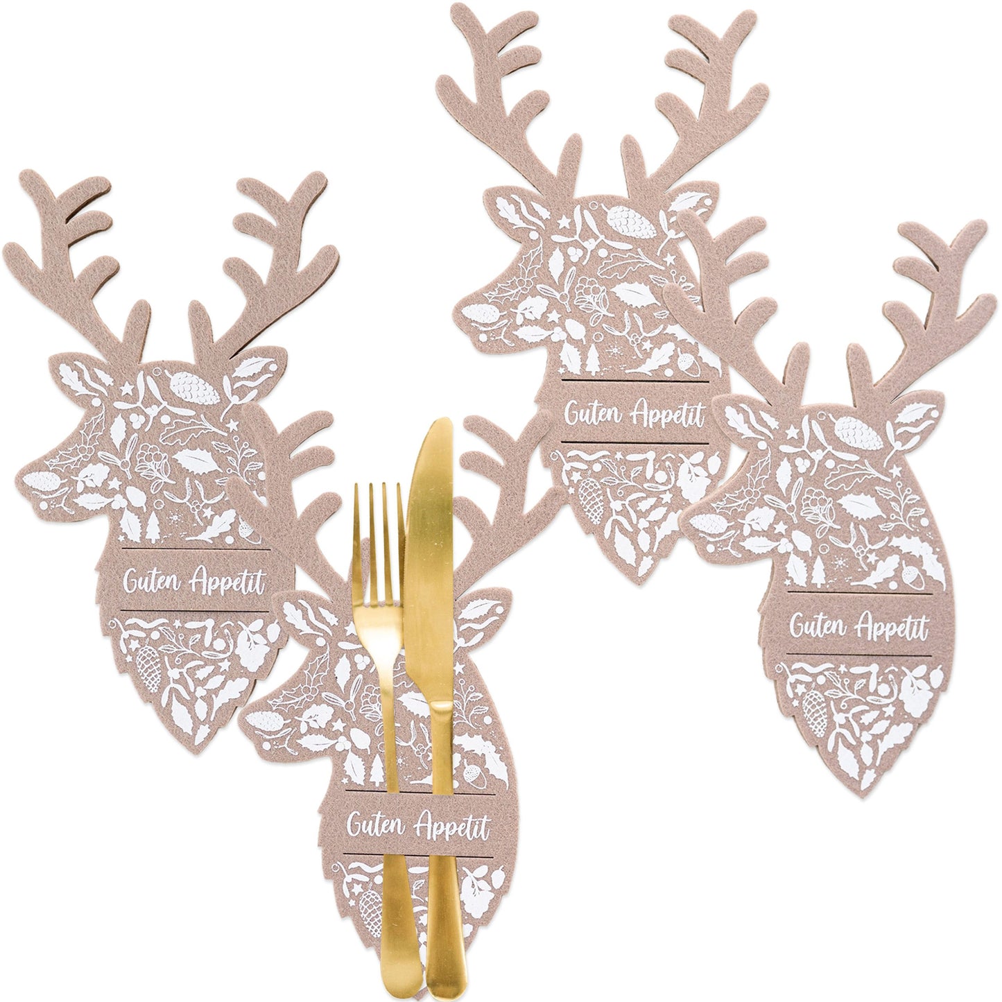 Filzbesteckhalter zu Weihnachten "Hirsch"