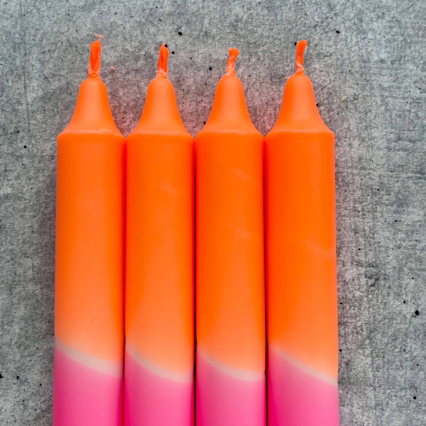 Wolkenreich - Dip Dye Kerzen | neonpink-neonorange | 4er Set